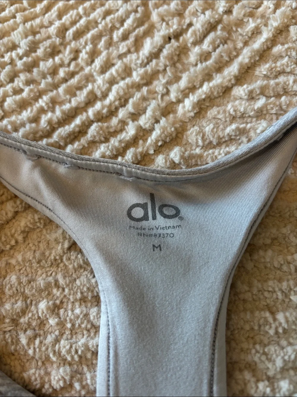 ALO Yoga Heather Gray High-Neck Racerback Sports Bra